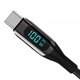 LED Digital Display Type-C To Type-C PD 100W Charging Power Fast Charging Data Cable USB