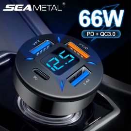 SEAMETAL 66W Car Charger Quick Charge Cigarette Lighter Adapter