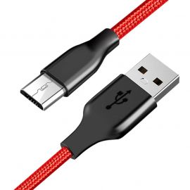 Universal USB Cabel bulk nylon braided data line fast charge mobile phone cables for android devices phone
