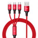 GM 3 In 1 USB Charging Cable For Type-c Android USB Fast Charger Cable Mobile Phone Tablet Charging Cable