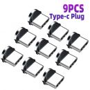 USLION 9pcs Converter Charging Cable Adapter 360 Degree Rotation Magnetic Tips